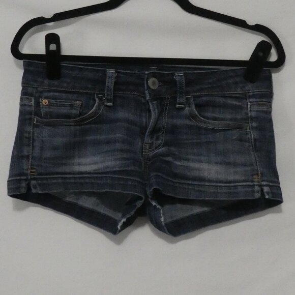 AMERICAN EAGLE - Stretch | size 2 | Classic Dark Blue Denim Shorts - Picture 1 of 14